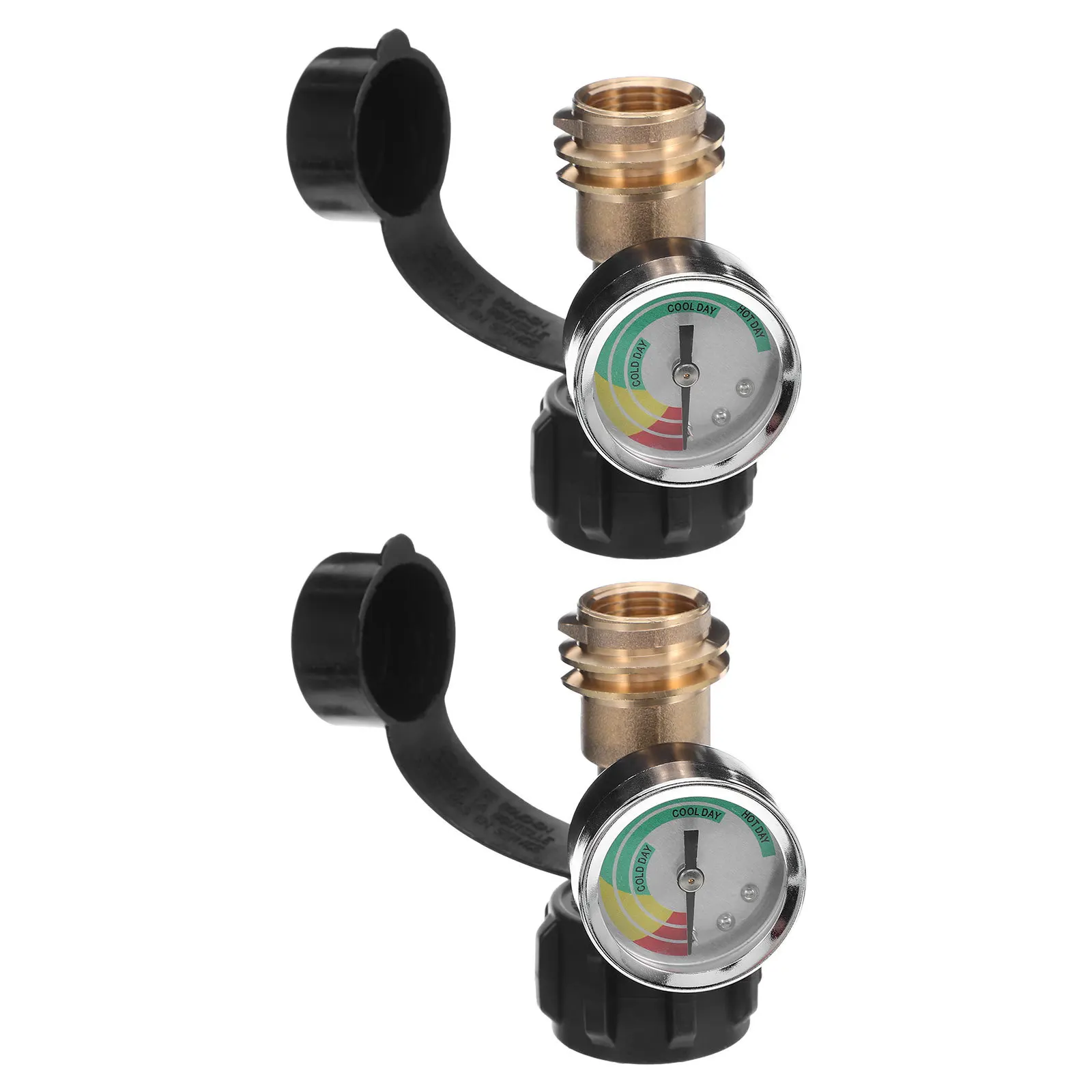 

2pcs Propane Tank Gauge Level Indicator Gas Cylinder Adapter Connection For Grill Fire Pit Heater Brass Pressure