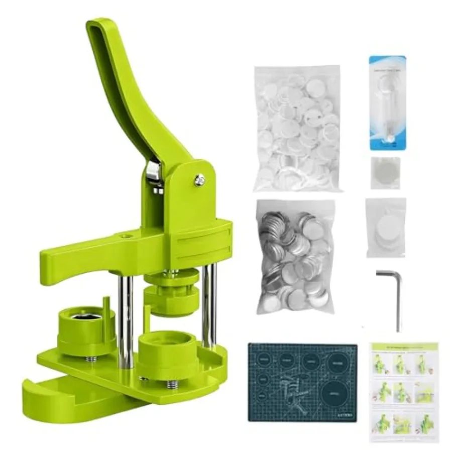 

Набор для изготовления значков 25 мм (1 дюйм) с 200 комплектующими, ручной пресс для самостоятельного изготовления значков, идеальный подарок и для творческих проектов