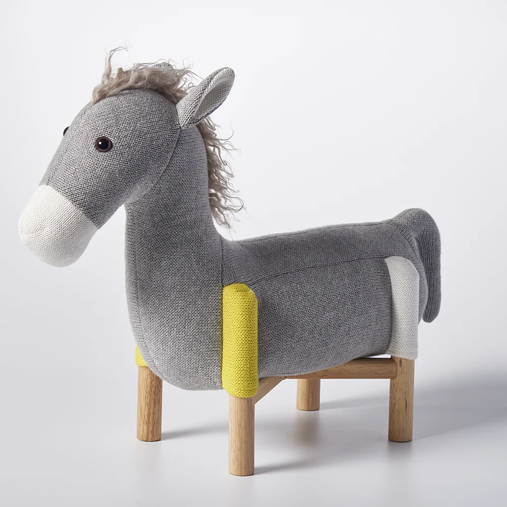 

Exclusive Patent Design Kid's Room Children Stool Cute Animal Pony Horse Kid's Room Kindergarten Toy Chair