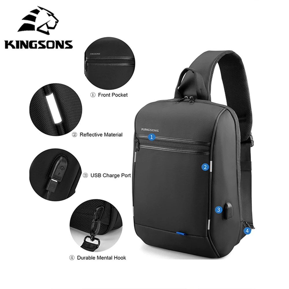 Kingsons, bolsas impermeables mejoradas, bolsas para ordenador portátil de un solo hombro, uso diario para adolescentes, bolsas para ordenador