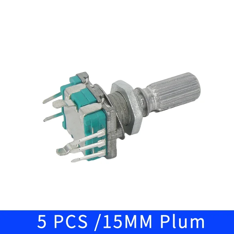 5 TEILE/LOS 20 Position 360 Grad Drehgeber EC11 w Push Button 5Pin Griff Lange 15/20 MM mit EINEM Gebauten Druckschalter