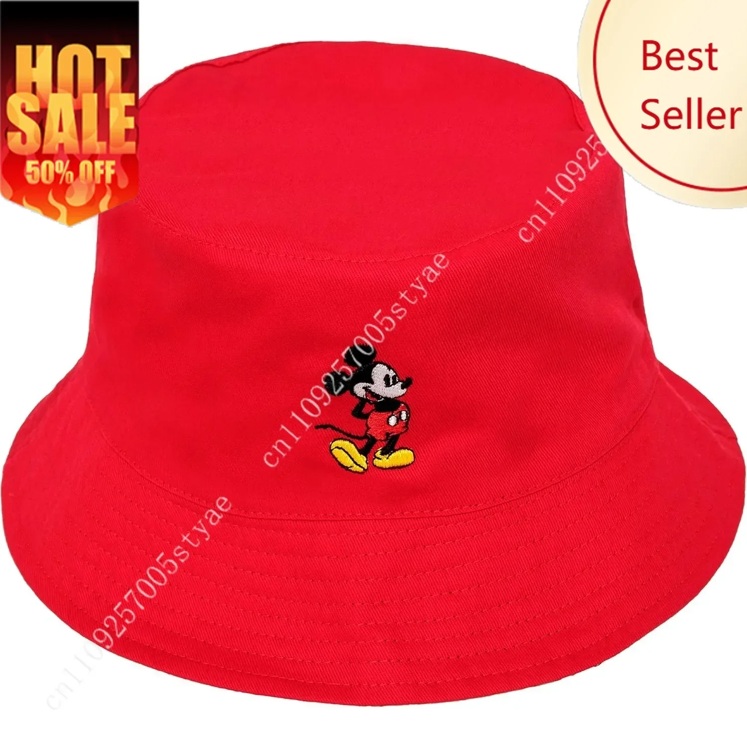 

Mickey Mouse Bucket Cap Disney Ballcap Men WomenDad Hat Curved Brim Caps Cartoon Caps Fashion Sunhat Trucker Hats