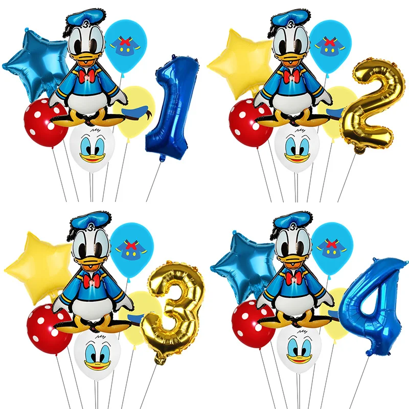 Cartoon donald duck Daisy Aluminum Film Balloon Set Spherical DIY Birthday Arrangement Party Decoration Balloons kawaii