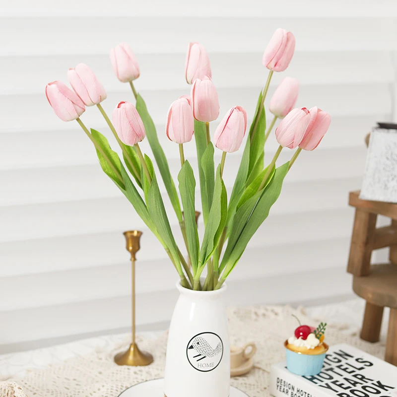 49cm Artificial Flowers Tulip Fake Floral For Home Wedding Arrangement Garden DIY Table Decoration Party Living Room Accessory