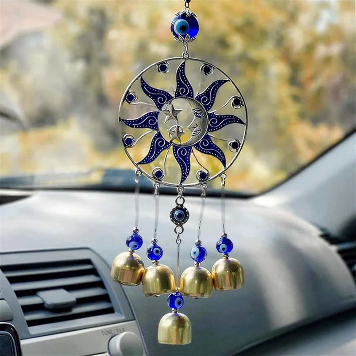 Wind Bell Pendant,Hanging Wind Chime,Car Wind Chime,Door Wind Chime,Window Bell Blue-Eyes Household Key Chain,B