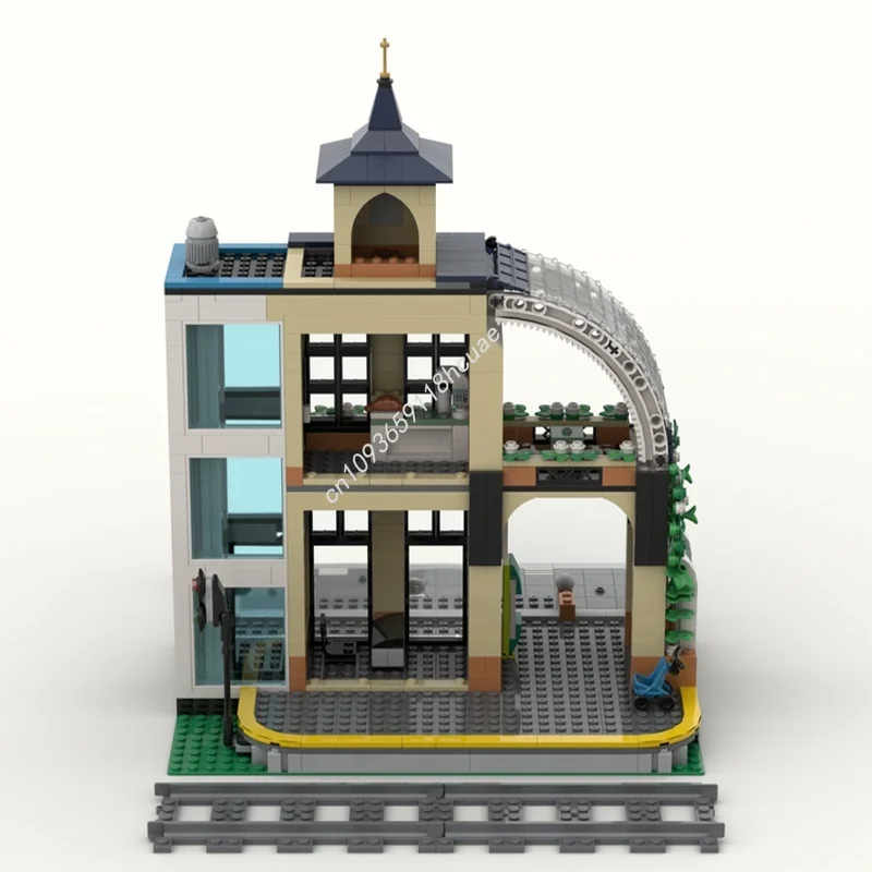 957 قطعة MOC محطة مركزية نموذج معياري اللبنات هدية الكريسماس فكرة البناء التعليم ألعاب مكعبات عيد ميلاد الاطفال #4