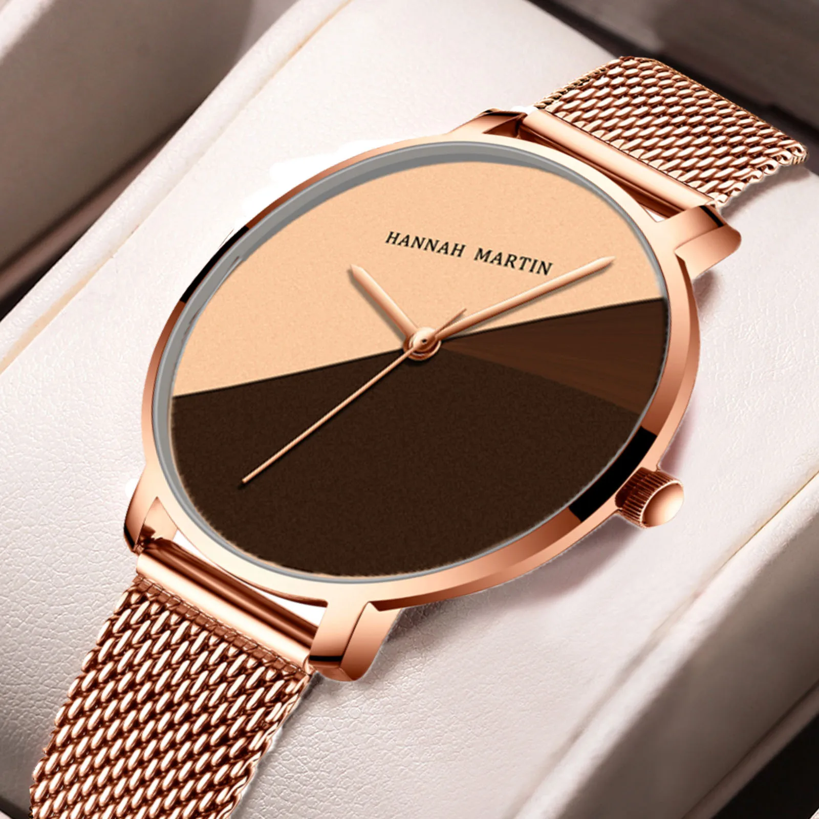 

Simple Original Women's Quartz Wristwatches Fashion Rose Gold Stainless Steel Elegante Ladies Watch Water Resistant Numberless
