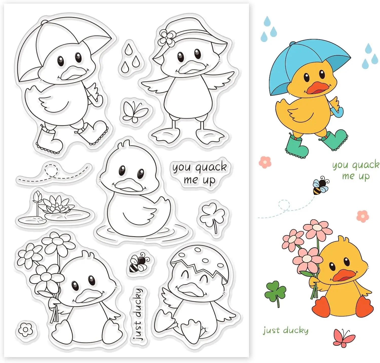 Animals Silicone Clear Stamps Ducks Transparent Stamps for Birthday Easter Valentine's Day Cards Making DIY Scrapbooking