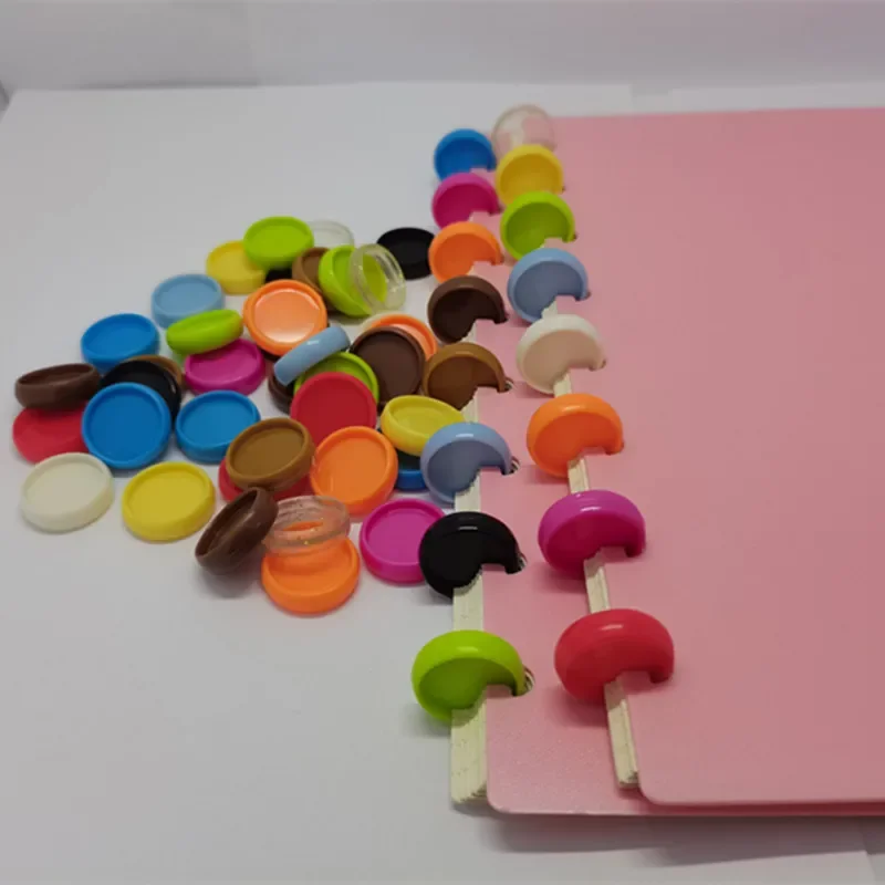 100PCS19MM Color solid plastic binding ring, mushroom hole loose-leaf notebook binding adhesive