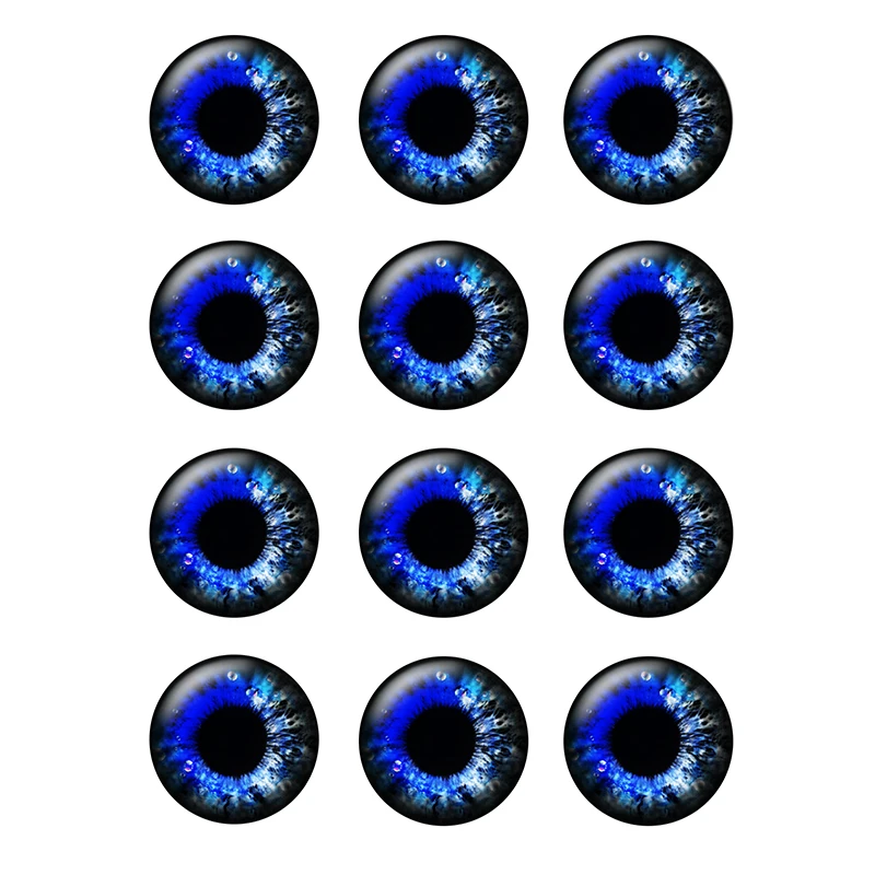 

24 Pcs/bag Eye Chips for Blyth-doll Colorful Eye Pupil 14mm Thin Glass DIY Making Findings BH101