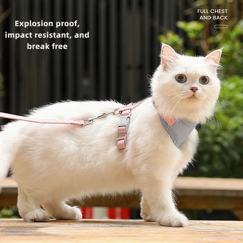 Cat Traction Anti Slip Out Special Walking Vest Style Chain Small Milk Cat Rope I-Shaped toy harness guinzaglio collari imbracature