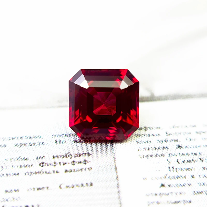 Lab Grown Ruby Asscher Cut Pigeon Blood Red High-quality DIY Charms Jewelry Making Main Materials Selectable AGL Certificate