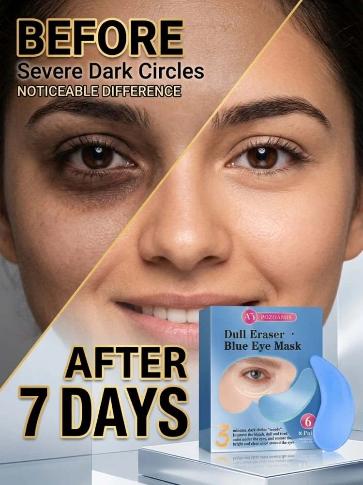 Daily Home‑Use Blue Eye Mask for Under‑Eye Care, Gentle Hydrating Formula, Improve Dull Dark‑Circle‑Looking Eye Area, Boost Brighter‑Looking Under‑Eye Skin Tone, Cozy Beauty Eye Patches