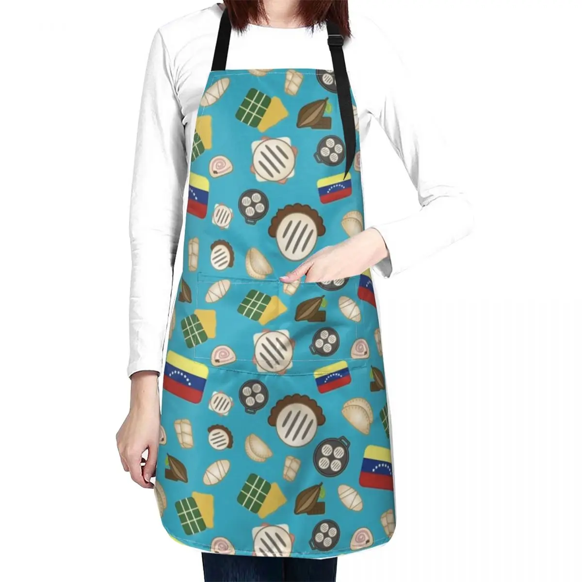 Venezuelan Food Pattern Apron For Cooking Kitchen Accessories 2022 Apron