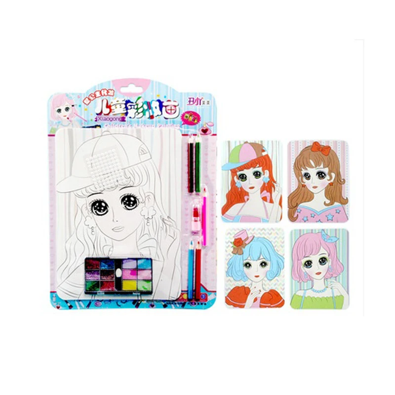 Makeup Toys Watercolor Set Creative Graffiti Art Children Girl Painting Drawing Paint Learning Notebook/coloring Notebook P12