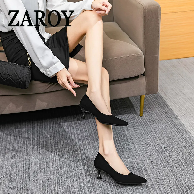 【Outlet Clearance】Women's comfortable soft-soled women's shoes with high heels, women's black tight single shoes