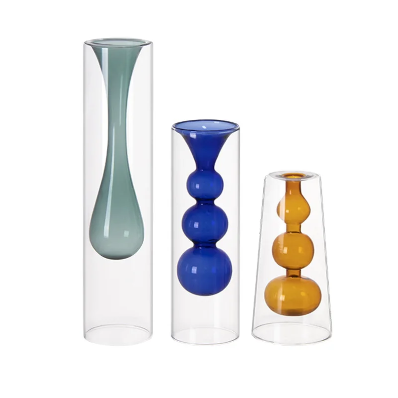 

Home Decoration Glass Crafts Creative European Simple Stained Glass Vase Gift Set