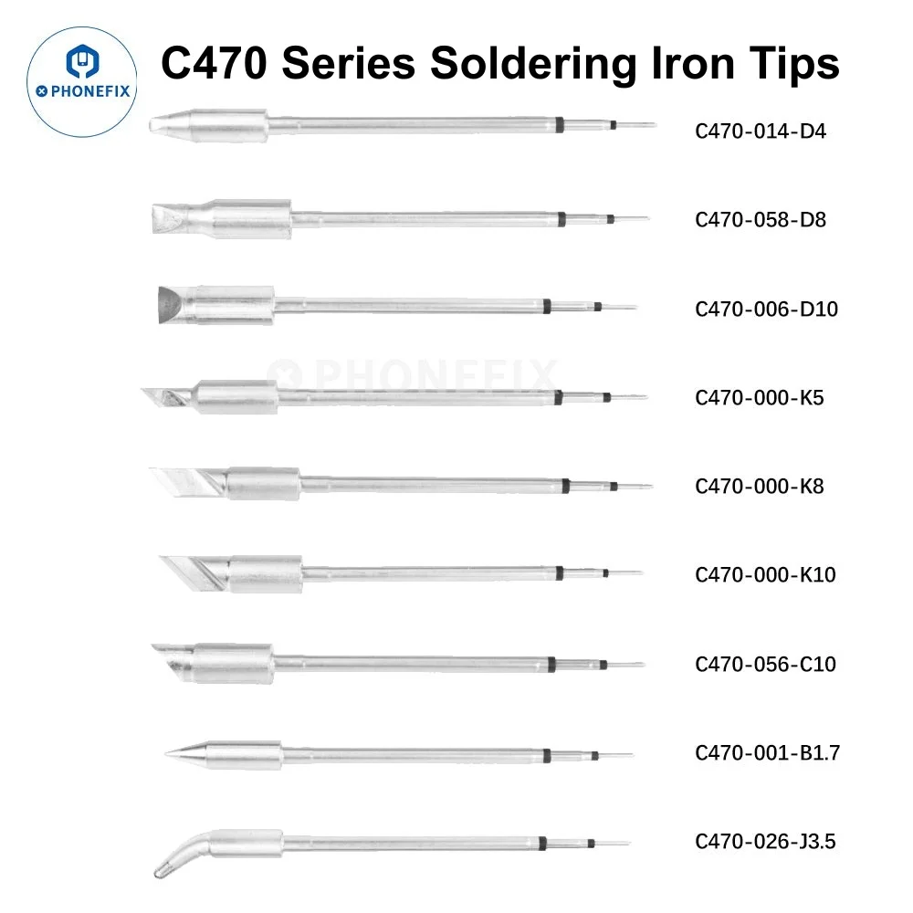 

Универсальные наконечники для паяльника C470 (C470-004/019/026/035/056/058/061) для ручки JBC T470, сменные головки для паяльной станции i2C
