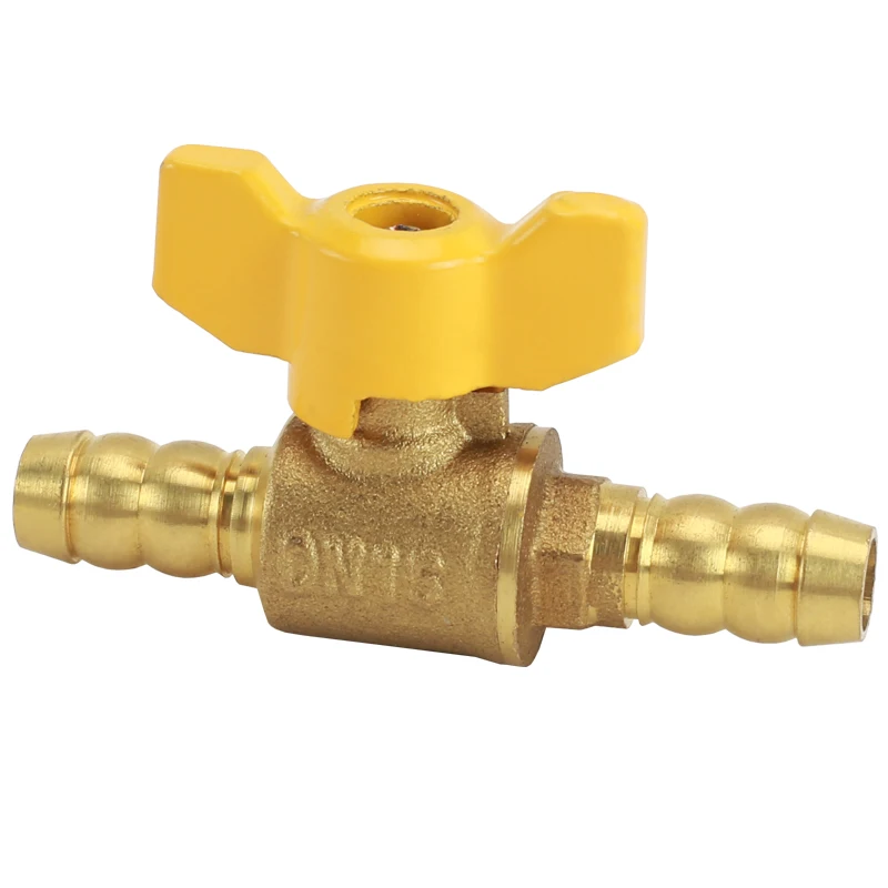 Válvula de bola de latón, conector de lengüeta de manguera de 11,5mm, junta de Pagoda de 2 vías/3 vías, adaptador de acoplador de ajuste de tubería de cobre, Cabeza Verde, Gas, agua