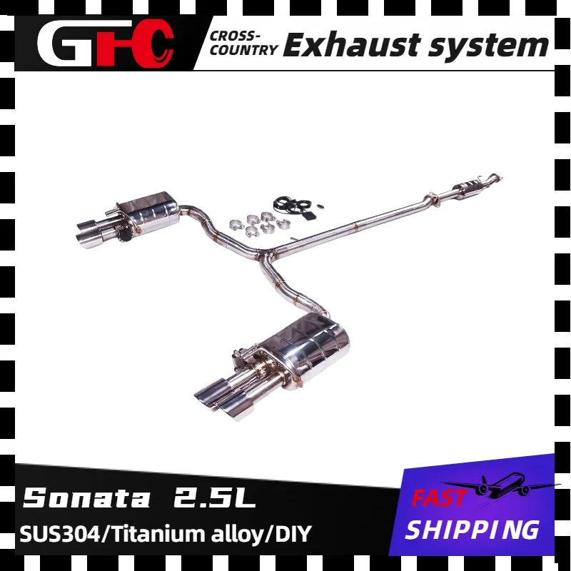 

Высокопроизводительная выхлопная система GFC catback из нержавеющей стали SUS304 с 2020 по 2024 годы, с клапаном глушителя и 4 насадками. для Sonata 2.5L