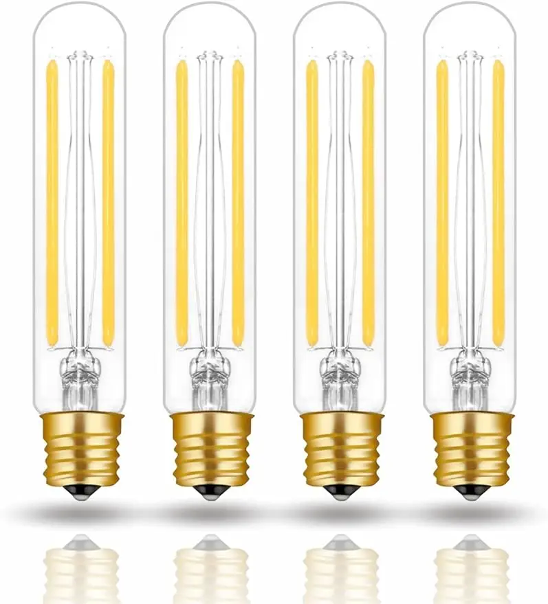 

4W LED T6.5 Tubular Filament Bulb E17 Intermediate Base Dimmable 4.7'' Length 40W Equivalent Light Bulb 4000K Cool White