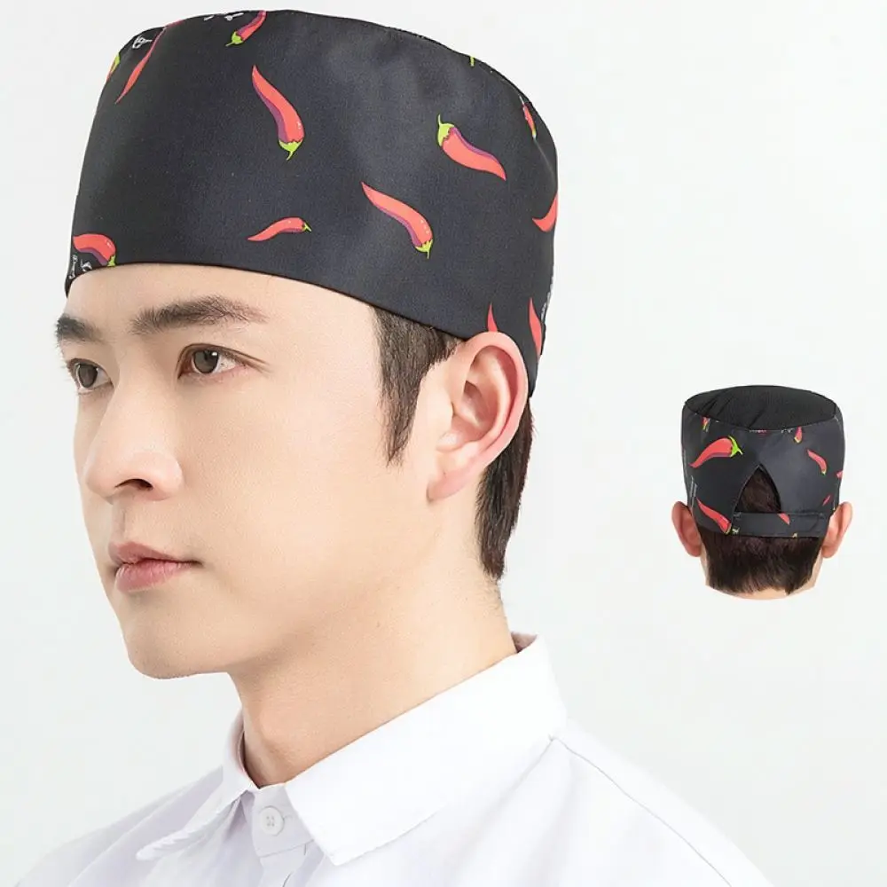 Unisex Waiter Hat Restaurant Kitchen Chef Cap Adjustable Breathable Polyester Catering Work Hat For Hotel Bakery Cafe Serving