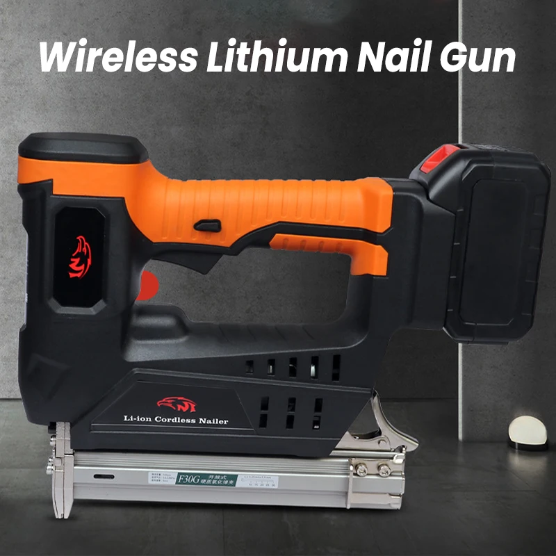 F30 Cordless Gauge Nail Gun Battery Powered Gas Nail Special for Row Nail Straight Nail Gun Cement Wall Steel Nail Gun