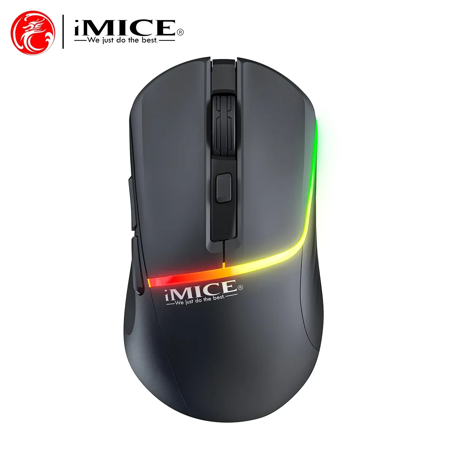 IMICE Dual-mode Mouse Wireless 2.4G Bluetooth Rechargeable Mute Button 4000 DPI  RGB Backlight Mause Office Use Or PC Gaming