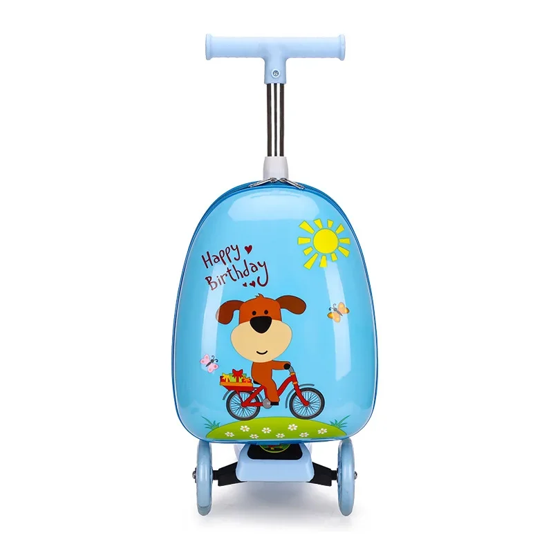 Imagem -05 - Mala Scooter dos Desenhos Animados para Crianças Mala de Bagagem com Rodas Mala de Viagem Mochila para Meninos e Meninas Presente para Estudantes Fofo Novo