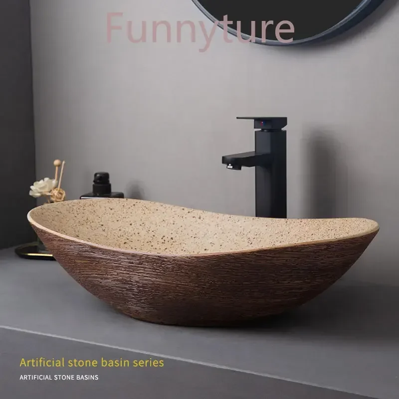 

Bathroom FixtureMedieval style platform basin ceramic art bathroom washing creative washbasin household washsink single