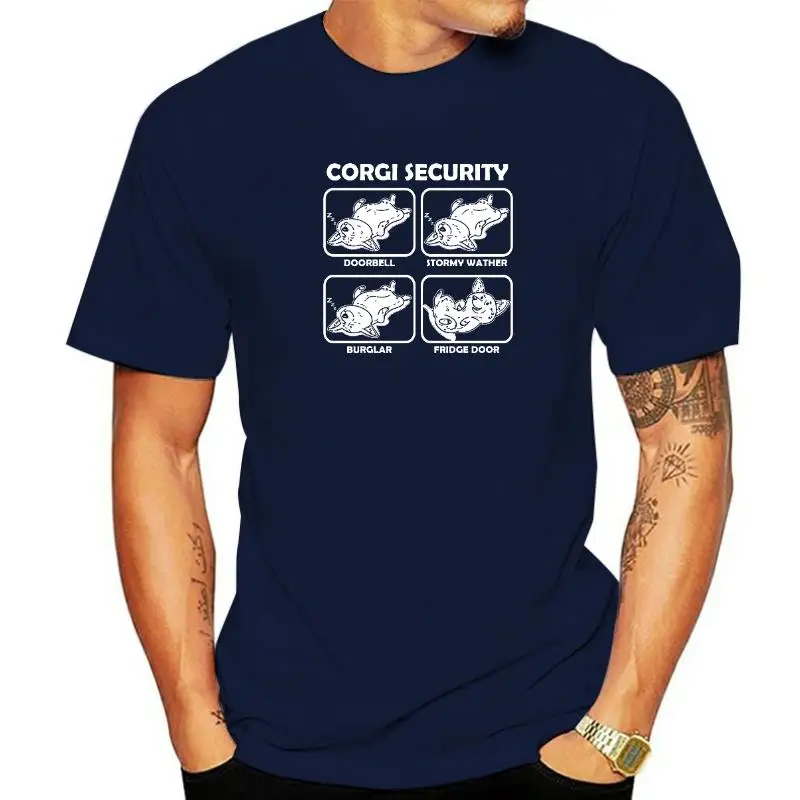 

Corgi Security Funny Dog Dad T Shirts Graphic Cotton Streetwear Short Sleeve O-Neck Harajuku Oversized T-shirt Mens