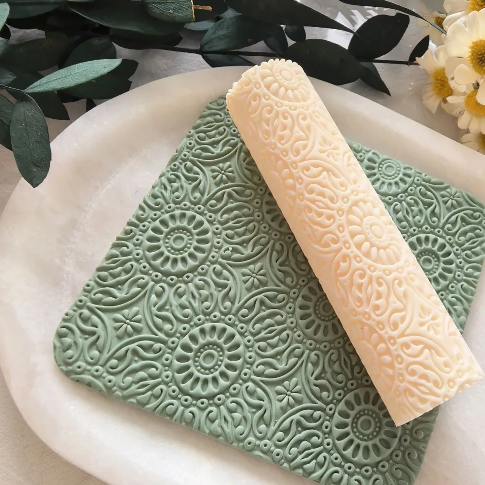 

Барокко Ретро Мандала Цветок Скалка Полимерная Глина Текстура Тиснение Мягкая Керамическая Керамика Оттиск Ролик Инструмент Для Моделирования