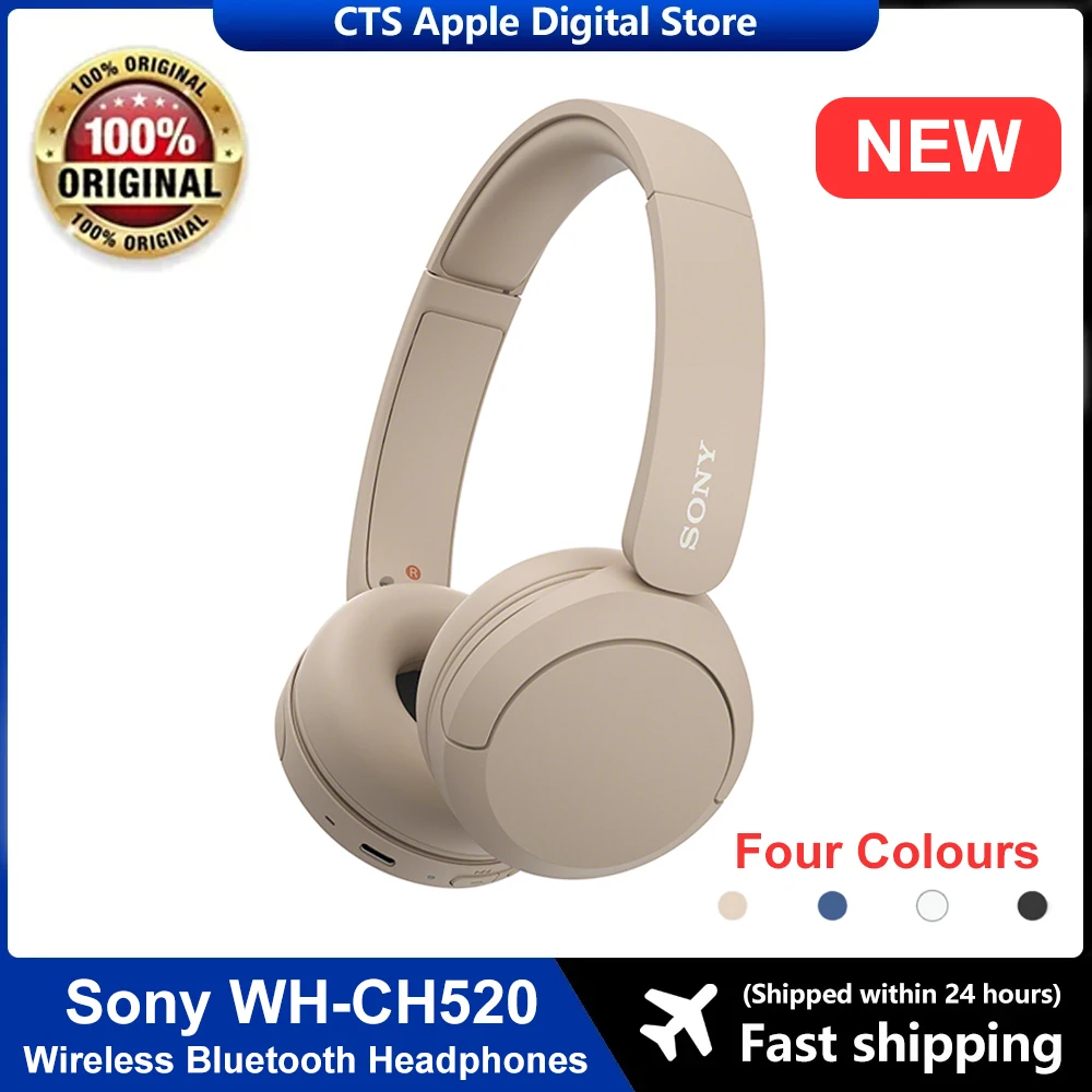 Sony WH-CH520 Wireless Headphones Support DESS Bluetooth wireless headset up to 50 hours Battery Life Support Voice Assistan