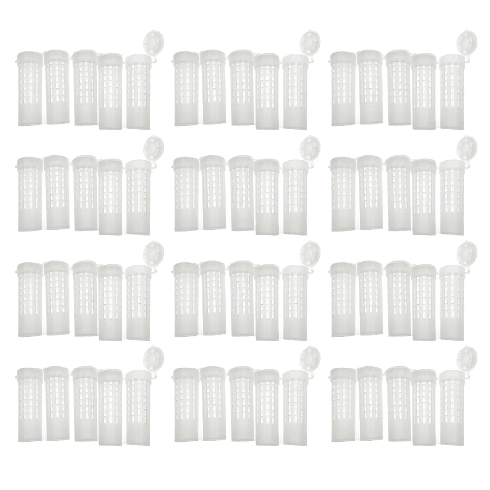 Queen Hair Roller Cages Cover Mount To Brown Cell Holder Protective Anti Bite Unhatched Cell Plastic Reusable Apiculture 80PCS