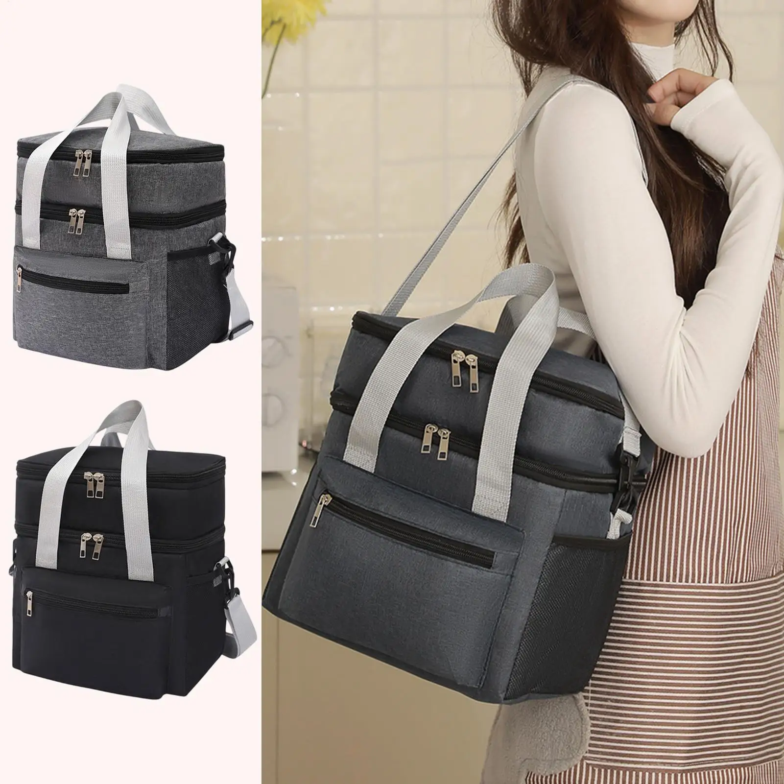 Insulated Lunch Bag Reusable Insulated Portable Large Waterproof Tote Lunch Tote Bag For Offices Construction Site Picnic