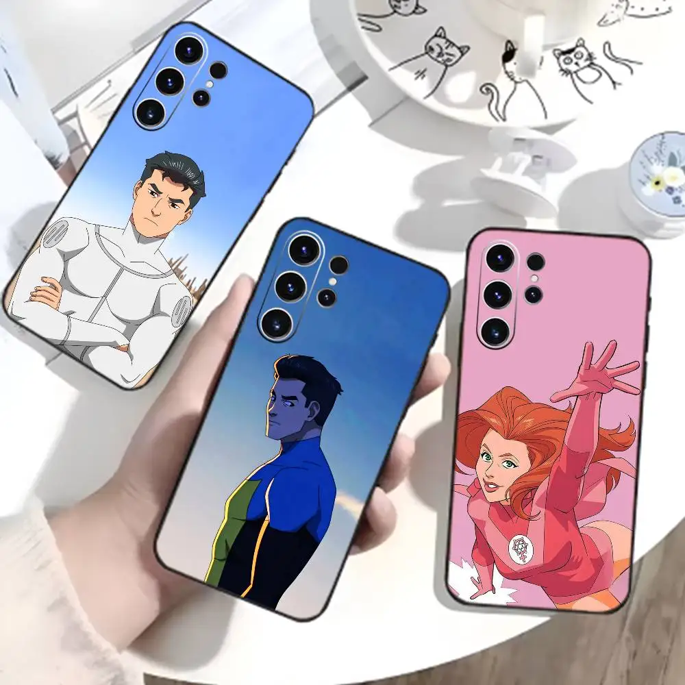 Manga T-Invincible-s Phone Case For Samsung S26,S25,S24,S23,S22,S30,S21,Ultra,Plus,FE 5G Black Soft Cover