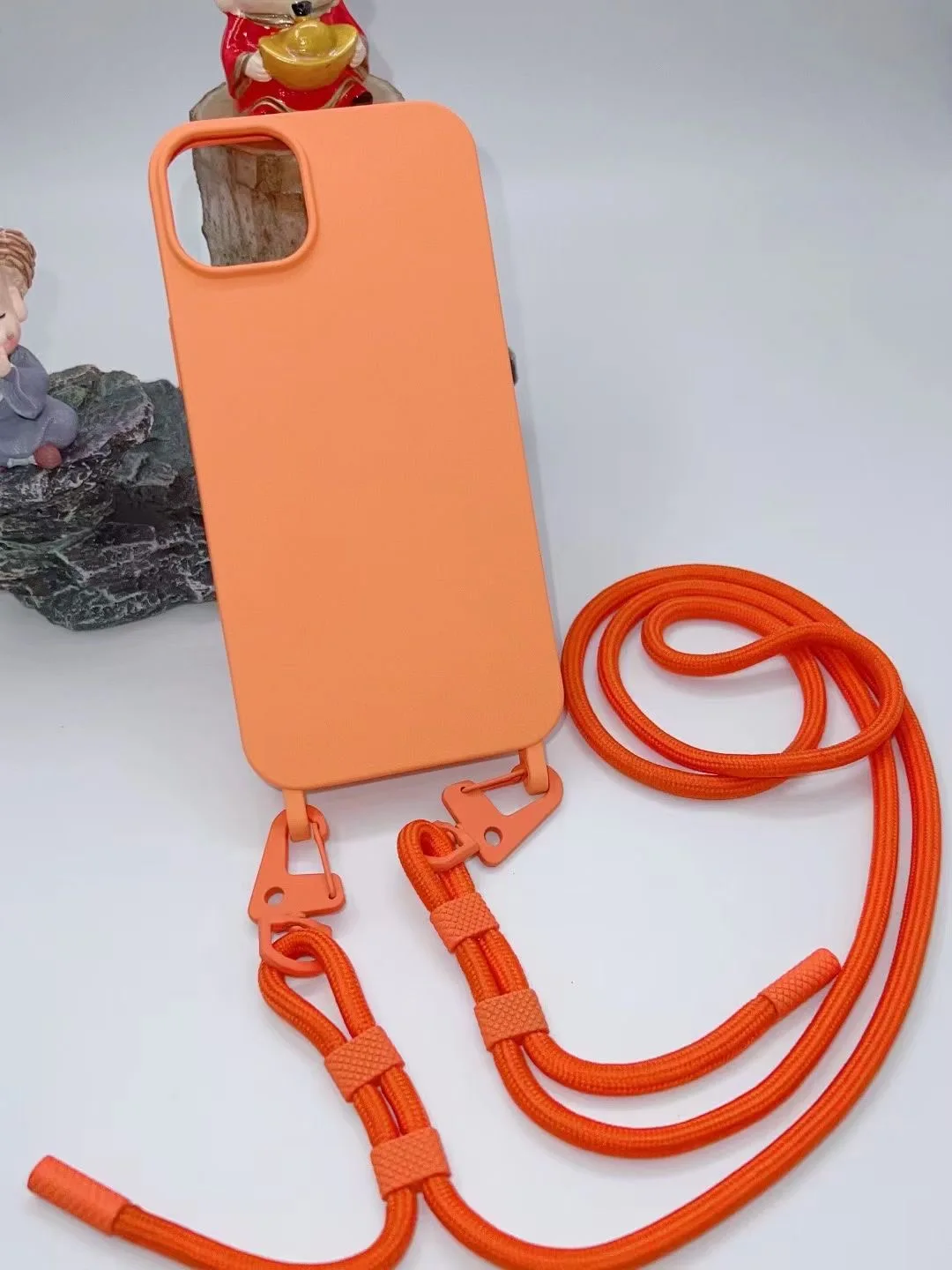 Crossbody Necklace Strap Lanyard Matte Silicone Case For iPhone 14 15 Pro Max 11 12 13 Mini XR X XS 7 8 Plus 16 Shockproof Cover