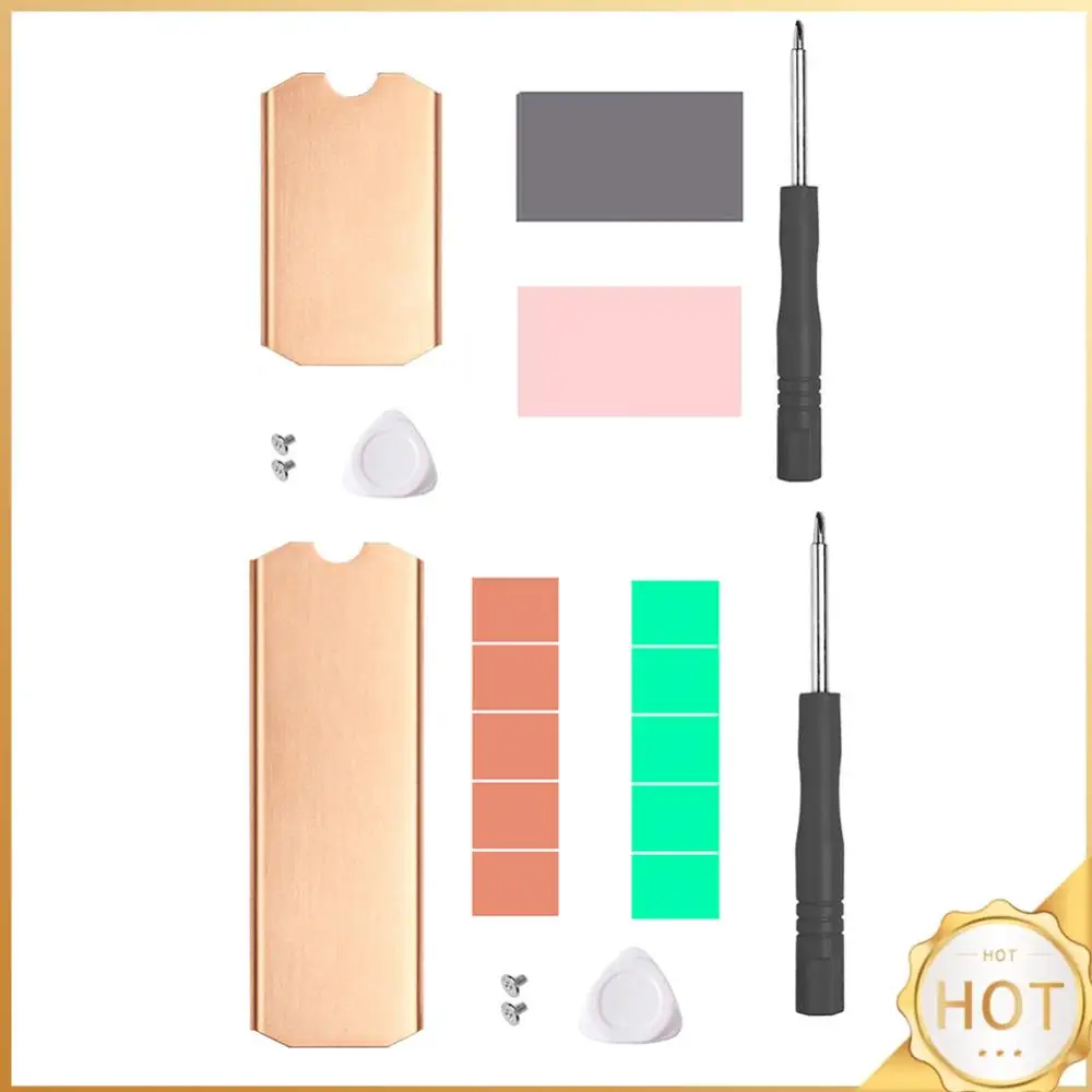 

Solid State Disk Cooler Copper Portable Solid State Disk Radiator 0.5mm 401W Antioxidant Set for M.2 2242 2280 NVMe SSD