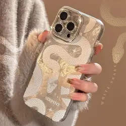 Fashion white snake Phone Case for Samsung Galaxy A73 A72 A55 A54 A53 A52 A34 A33 A32 A23 A14 A13 4G 5G Back Cover