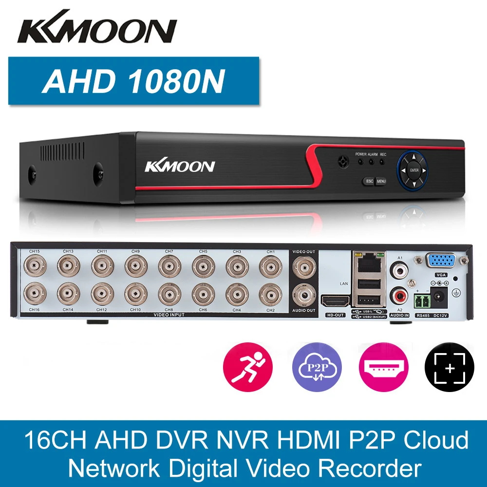 16CH 1080P Full High Definition Hybrid AHD/ONVIF IP/Analog/TVI/CVI/ DVR CCTV Digital Video Recorder DVR P2P Remote Phone Monitor