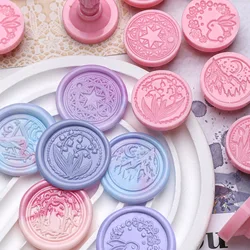 Cute PP Wax Seal Stamp DIY Fire Lacquer Greetings Gaisy Children's Handbook Stamp Wedding Invitation Sealing Wax Stamp