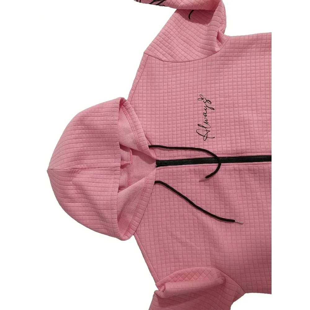 Plus size 1xl-5xl moda feminina carta impressa manga longa jaqueta casaco senhoras casual impresso zíper casaco com capuz