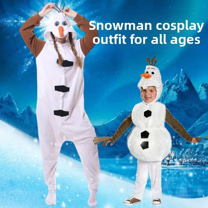 Halloween Schnee Monster Kostüm Cosplay Erwachsene Kinder Leistung Kleidung Damen Schneemann Outfit Tanz Bühne Bekleidung