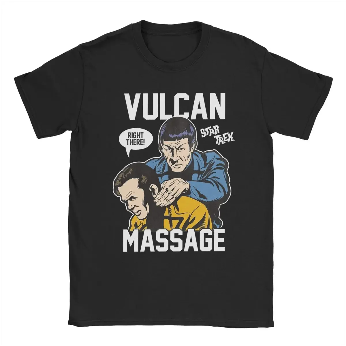 Stars Treks Vulcan Massage Vintage Pop Poster T-Shirt for Men 100% Cotton Tee Shirt Short Sleeve T Shirts Gift Idea Tops