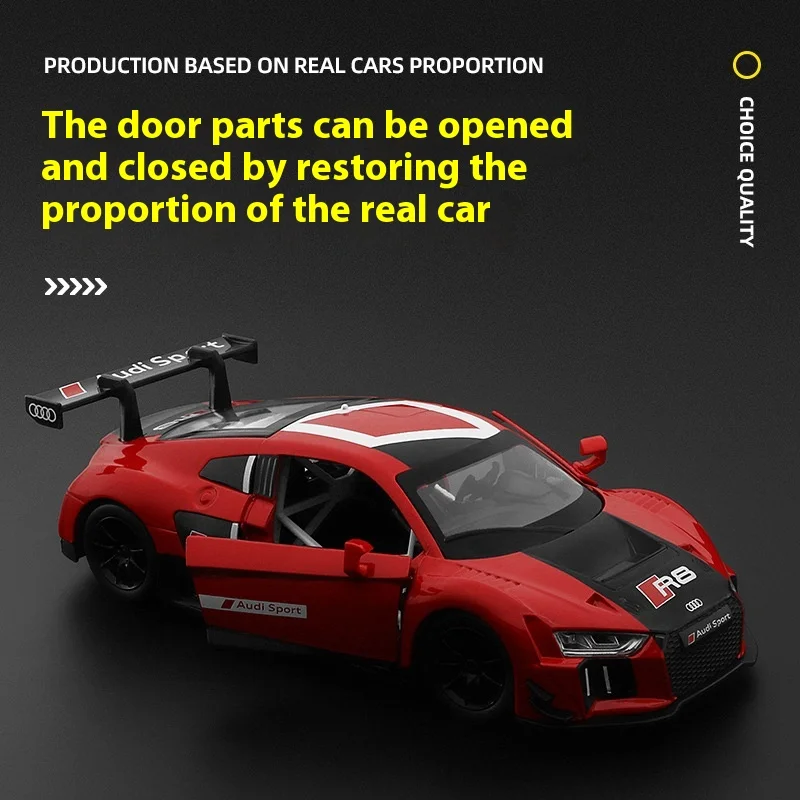 WASA 1:24 أودي R8 LMS نمط مشترك لاتيه الفن Supercar سبيكة دييكاست نموذج سيارة الصوت والضوء بوتيك هواية ديكور تحصيل