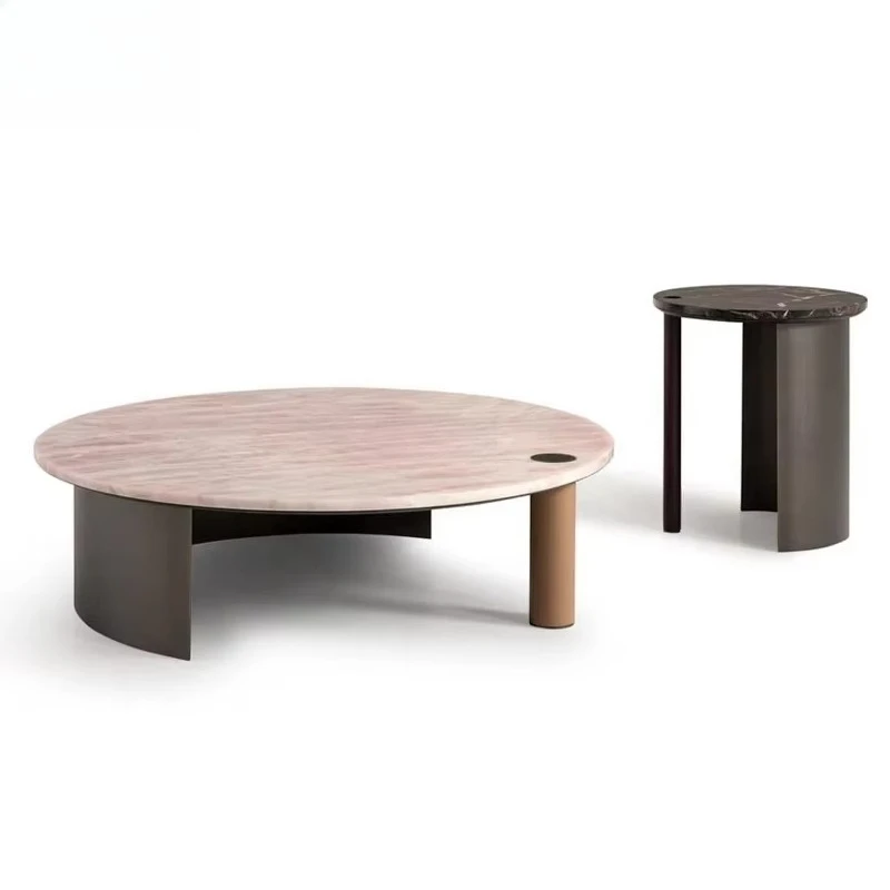 

Meridian Nesting Wooden Coffee Table Set Modern Luxury Round Living Room Indoor Center Tables