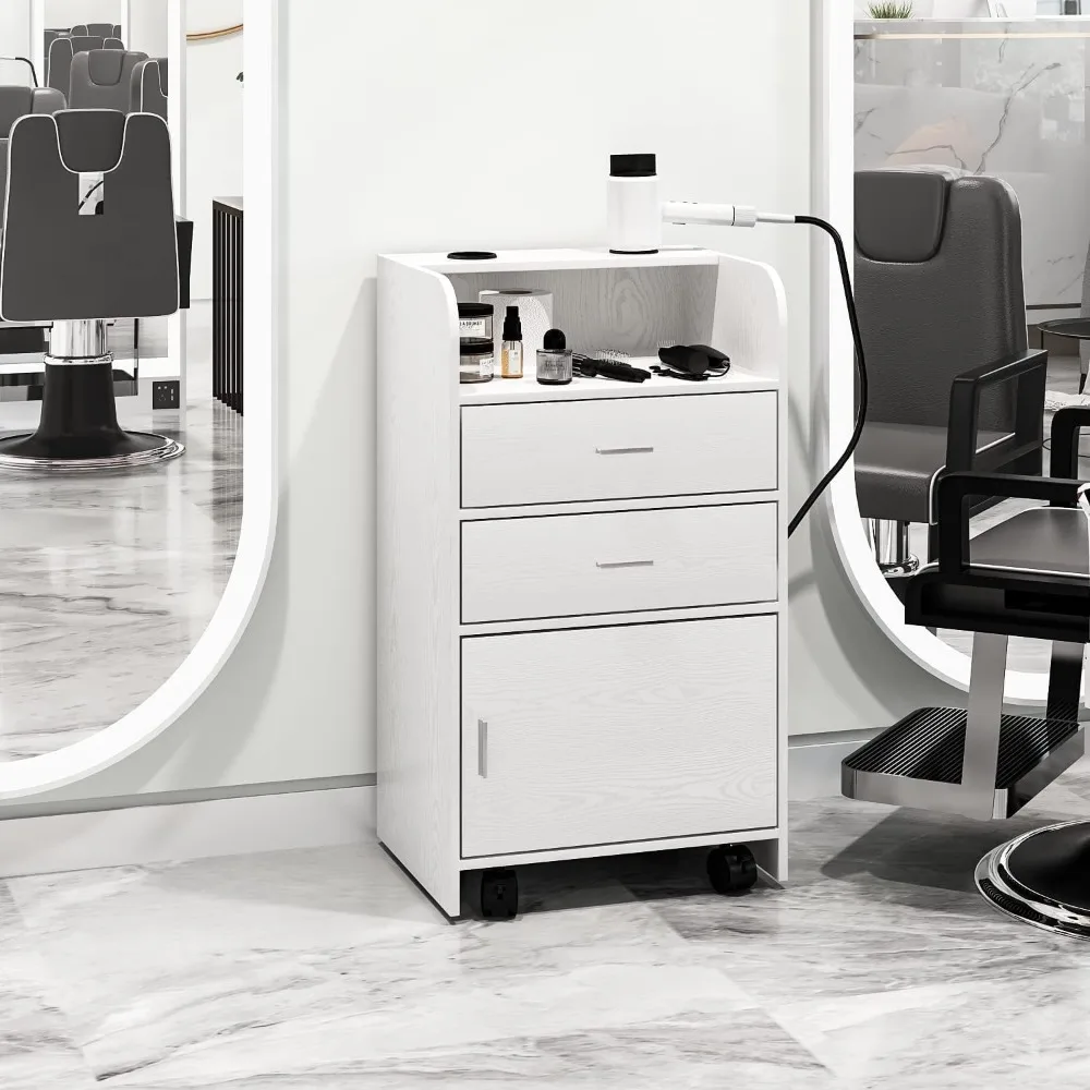 

Beauty Salon Station, Rolling Beauty Station for Hair Stylist, Hair Salon Station Storage Cabinet with Wheels, Customized
