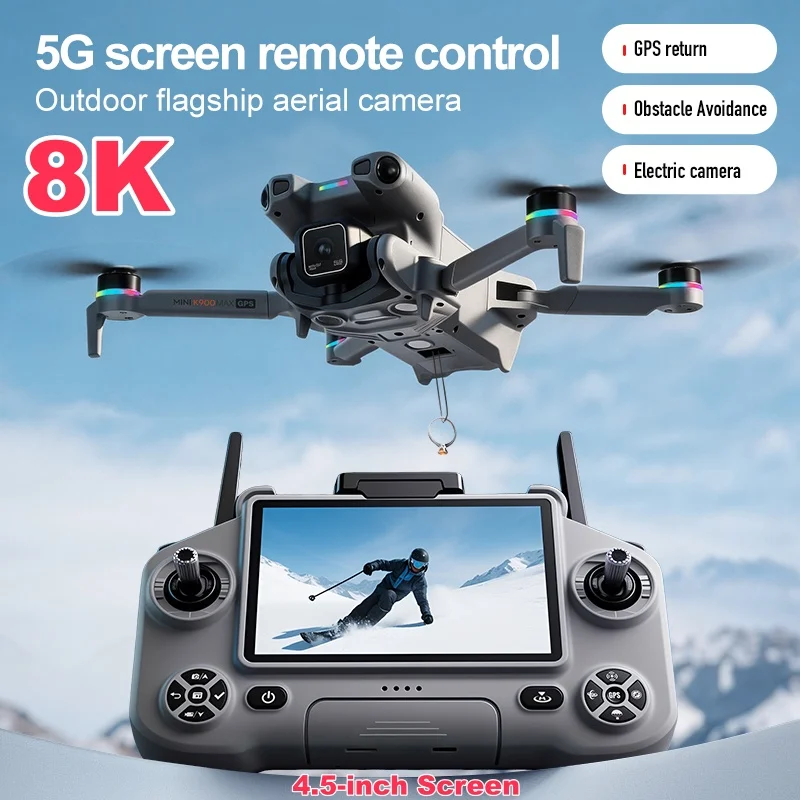 

Brushless 8K ESC Dual Camera Drone GPS Return 4.5-inch Screen 2K RC Distance One-Click 360°Obstacle Avoidance Quadcopter 5G WIFI