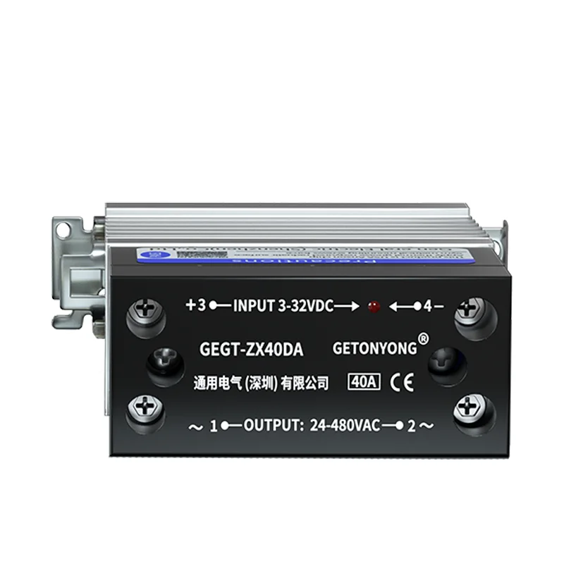 General Electric GTGT-ZX40DA Single Phase Heat Dissipation Integrated Rail Solid State Relay DC Control AC