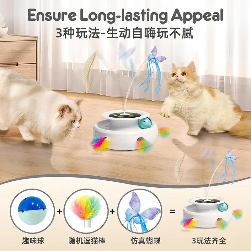 Automatic Butterfly Electric Teaser Wand Interactive Play For Kitten Indoor Daily Entertainment Pet Accessory